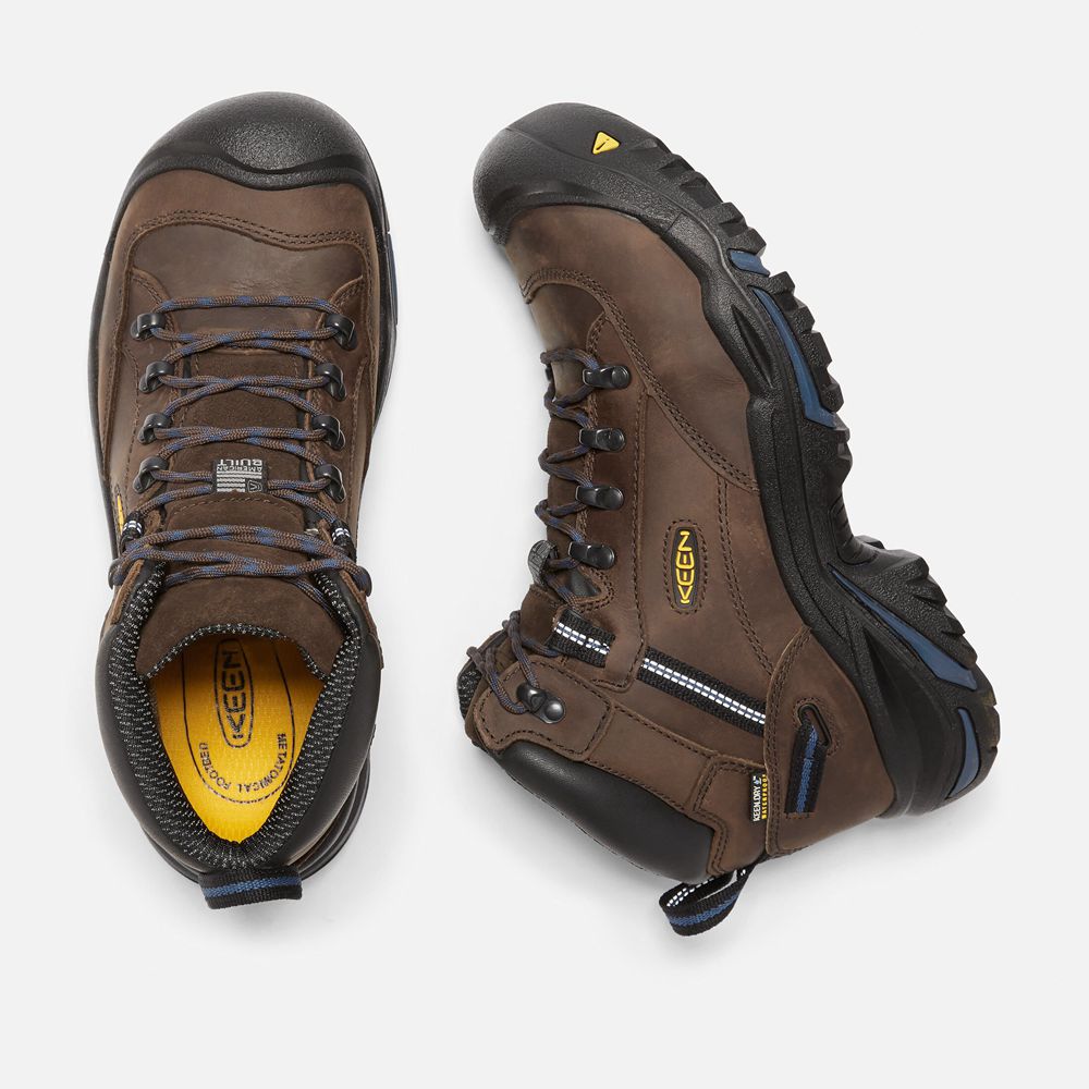 Botas de Trabajo Keen Mexico Marrom - Hombre Braddock Al Waterproof Mid (Steel Toe) - AZ9075384